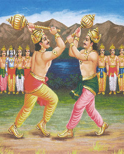 Image result for bhima and dushasana fight
